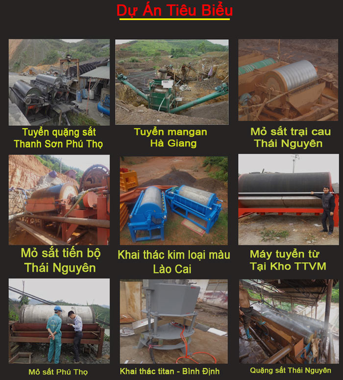 Các dự án máy tuyển từ tiêu biểu TTVM